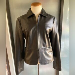 Ann Taylor Vintage Black Lambskin Jacket size Small.